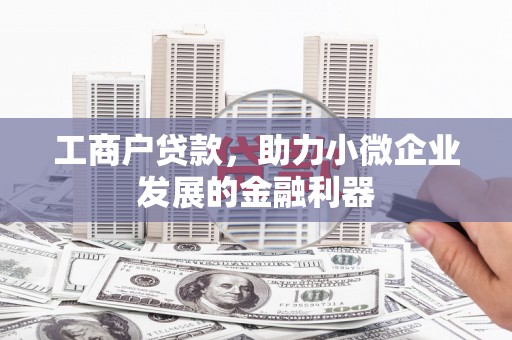 石嘴山工商户贷款，助力小微企业发展的金融利器