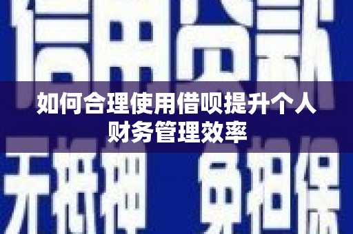 石嘴山如何合理使用借呗提升个人财务管理效率