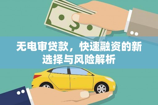 石嘴山无电审贷款，快速融资的新选择与风险解析