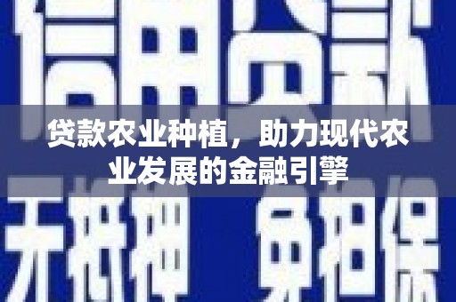 石嘴山贷款农业种植，助力现代农业发展的金融引擎