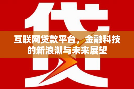 石嘴山互联网贷款平台，金融科技的新浪潮与未来展望